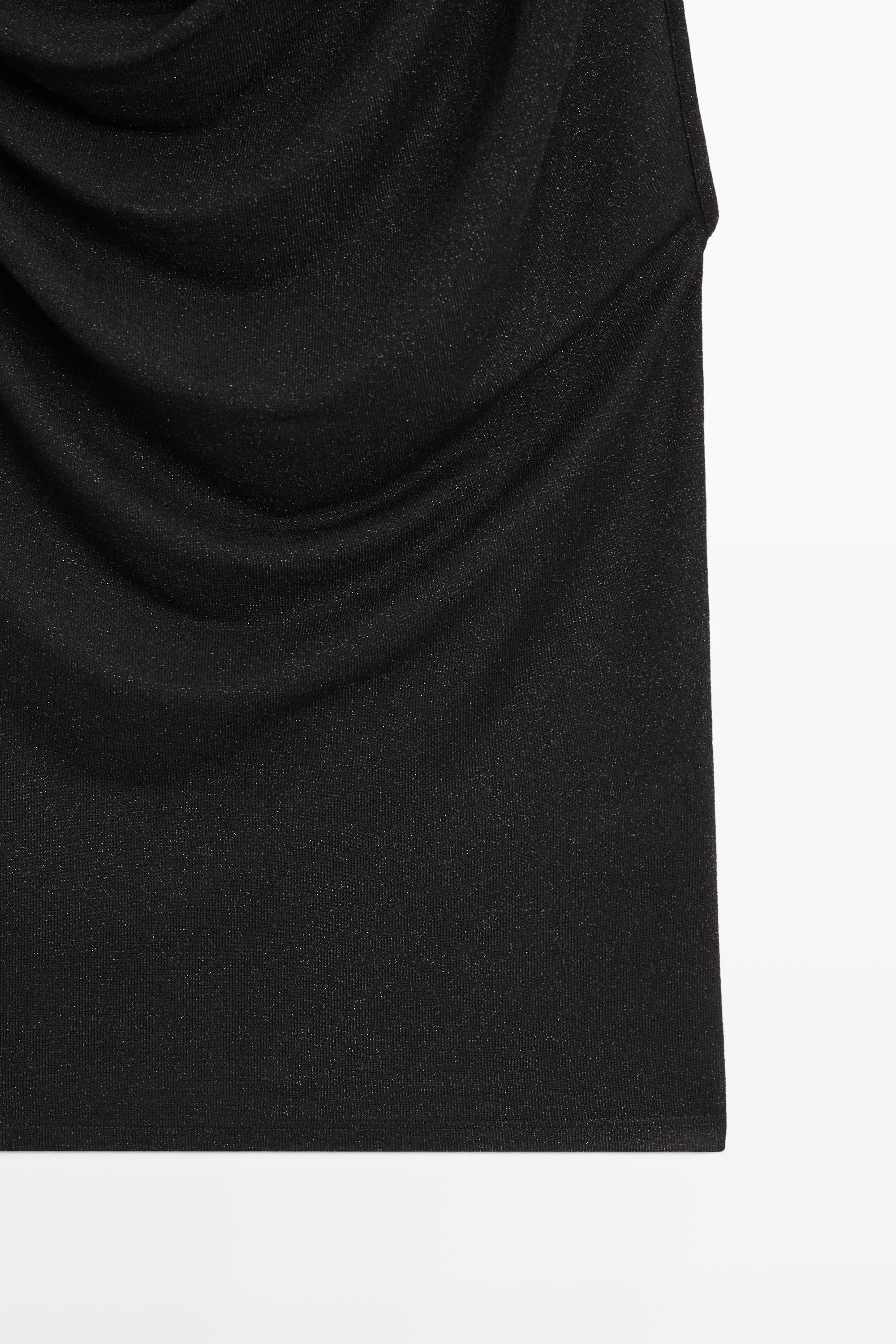 Shimmery draped top with knot detail